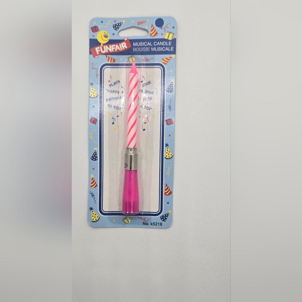 Birthday musical candle pink color